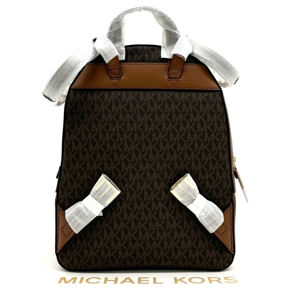 Michael Kors Jaycee Medium Zip Packet Backpack Brown Signature main image 5